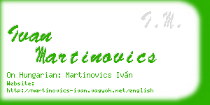 ivan martinovics business card
